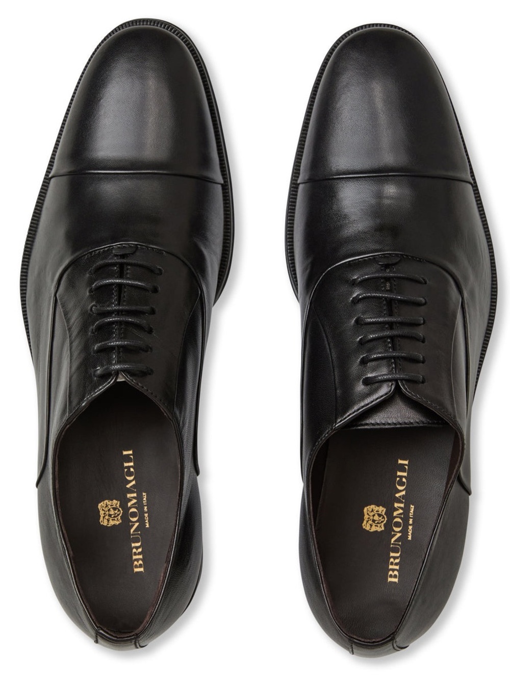 Bruno Magli Miaco Black Italian Leather Lace Up Oxford
